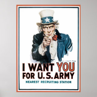 Affiche James Montgomery Flagg Je Vous Demande Pour L'Armé