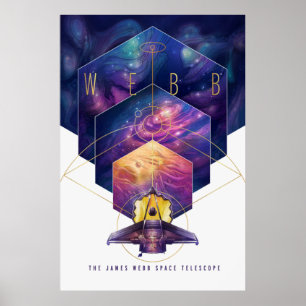 Affiche James Webb télescope spatial Illustration Art