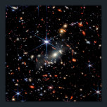 Affiche James Webb Télescope Spatial Premier Champ Profond<br><div class="desc">Le télescope spatial James Webb de la NASA Image infrarouge du premier champ profond de l’univers distant. Des milliers de galaxies - y compris les objets les plus rares jamais observés dans l’infrarouge - sont apparues pour la première fois dans la vision de Webb. Cette tranche du vaste univers est...</div>