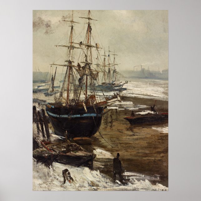 Affiche James Whistler - La Tamise dans la glace (Devant)