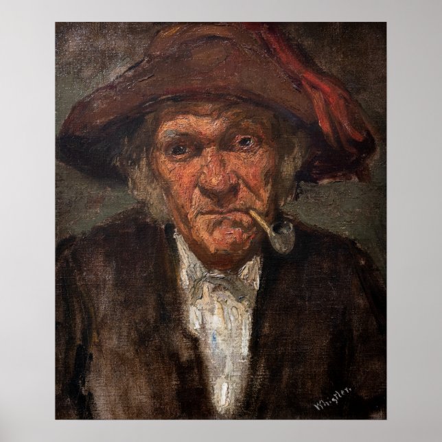 Affiche James Whistler - Man Smoking a Pipe (Devant)