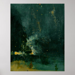 Affiche James Whistler - Nocturne en noir et or