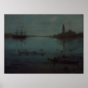 Affiche James Whistler - Nocturne : La lagune, Venise