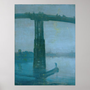 Affiche James Whistler - Nocturne, Vieux pont de Battersea