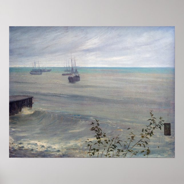 Affiche James Whistler - Symphonie en gris et vert (Devant)