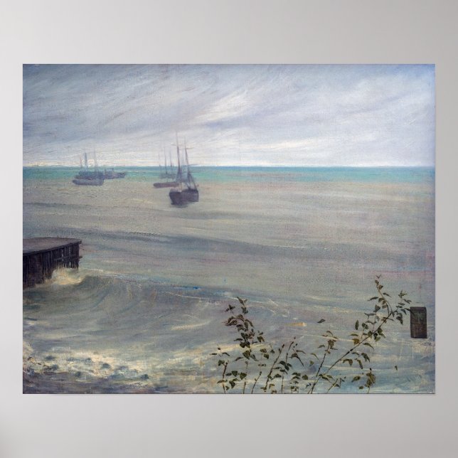 Affiche James Whistler - Symphonie en gris et vert (Devant)