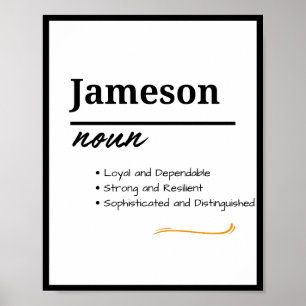 Affiche Jameson, Nom de Garçon Personnalisé Définition
