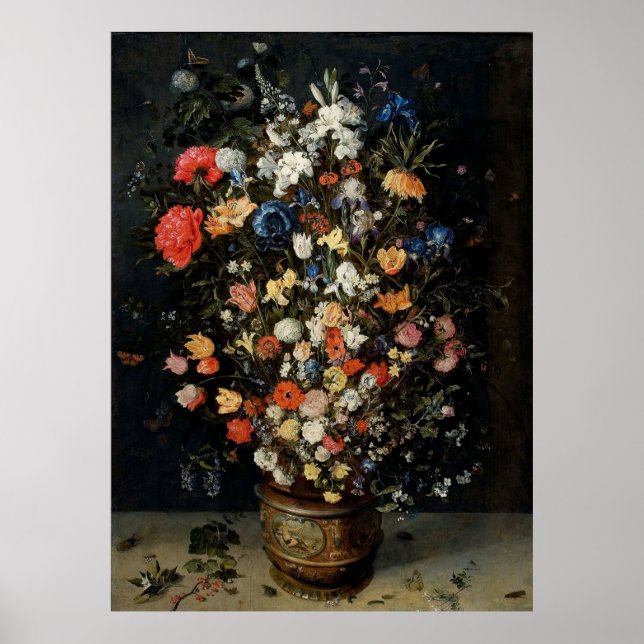 Affiche jan brueghel l'aîné Bouquet de fleurs (Devant)