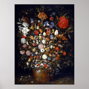 Affiche Jan Brueghel, l'aîné des fleurs dans un bateau en 
