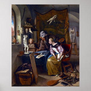 Affiche Jan Steen La Leçon De Dessin