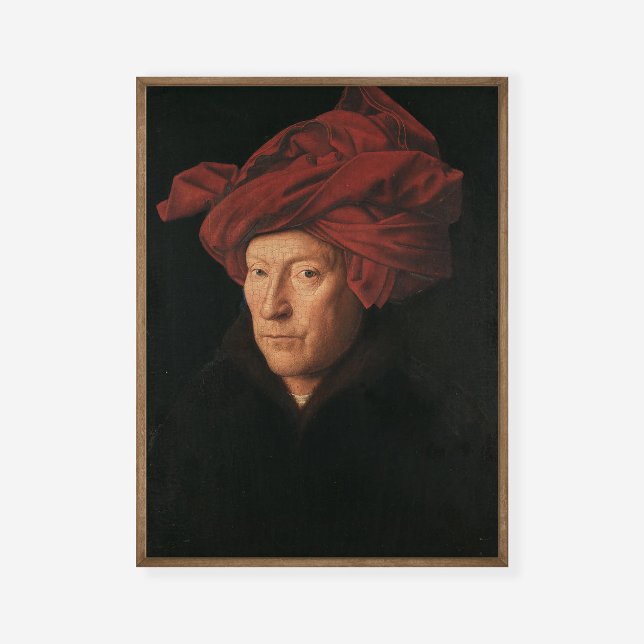 Affiche Jan van Eyck Portrait d'un homme dans un Turban ro (Créateur téléchargé)