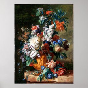 Affiche Jan van Huysum Bouquet of Flowers in an Urn