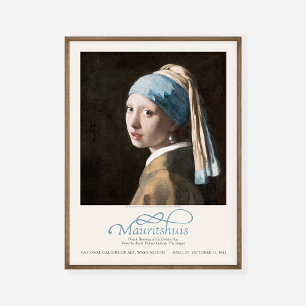 Affiche Jan Vermeer Girl avec une perle d'oreille de l'exp
