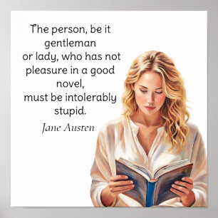 Affiche Jane Austen cite... intolérablement stupide