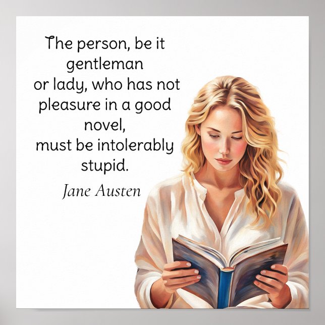 Affiche Jane Austen cite... intolérablement stupide (Devant)