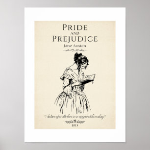 Affiche Jane Austen Fierté et préjugés Citation de la litt