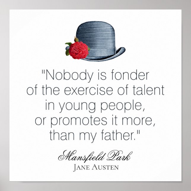 Affiche Jane Austen - Mon père - Casquette Vintage (Devant)