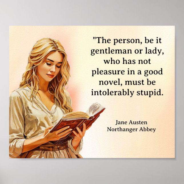 Affiche Jane Austen - Northanger Abbey Citation de lecture (Devant)