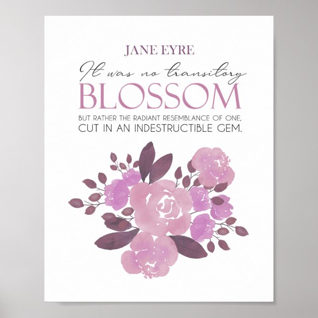 Affiche Jane Eyre - Pas de fleurs transitaires - Roses ros (Devant)