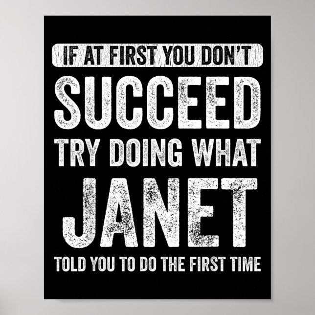 Affiche Janet si au début vous n'y arrivez pas essayez de  (Devant)