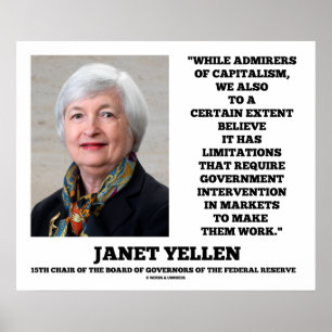 Affiche Janet Yellen Admirateurs Capitalisme Intervention