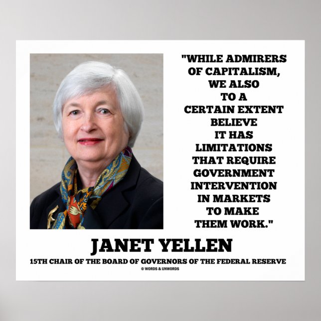 Affiche Janet Yellen Admirateurs Capitalisme Intervention  (Devant)