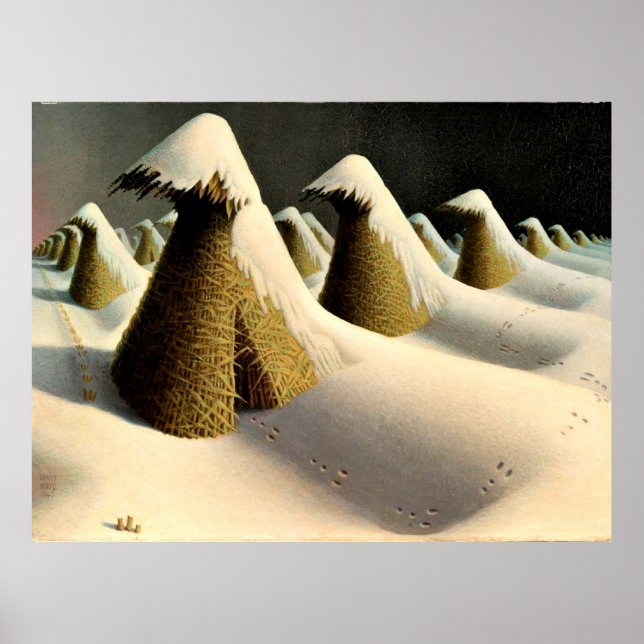 Affiche Janvier, beaux-arts de Grant Wood (Devant)