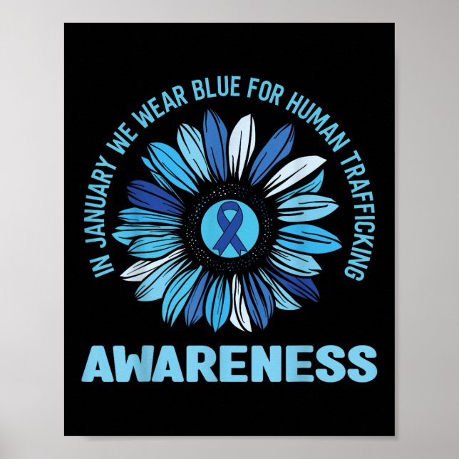 Affiche Janvier Portez Le Ruban Bleu Contre La Traite Des  (Devant)