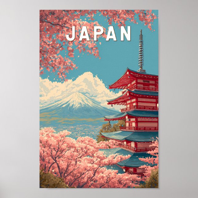Affiche Japan Illustration Travel Art Vintage (Devant)