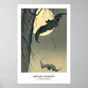 Affiche Japanese Art Print - Ohara Koson - Bats