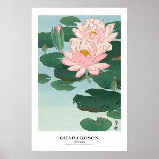 Affiche Japanese Art Print - Ohara Koson - Water Lilies