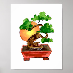 Affiche Japanese Bonsai Tree Sun
