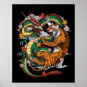 Affiche Japanese Dragon Tiger Battle