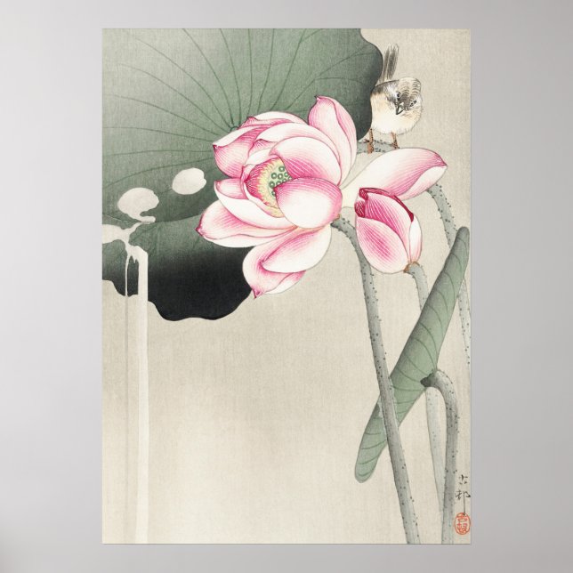Affiche Japanese painting by ohara koson,vintage小原古邨の日本画 (Devant)
