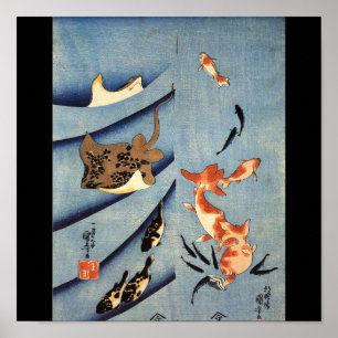 Affiche Japanese Sea Life, Ancient Japanese art. c. 1800's