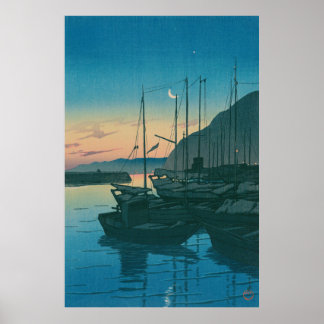 Affiche Japanese Ukiyo-e by Hasui Kawase "Morning in Beppu