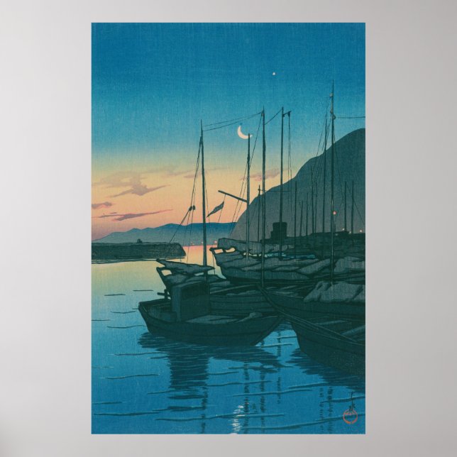 Affiche Japanese Ukiyo-e by Hasui Kawase "Morning in Beppu (Devant)