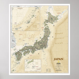 Affiche " Japon : 2012/aujourd'hui - Détail de la carte de