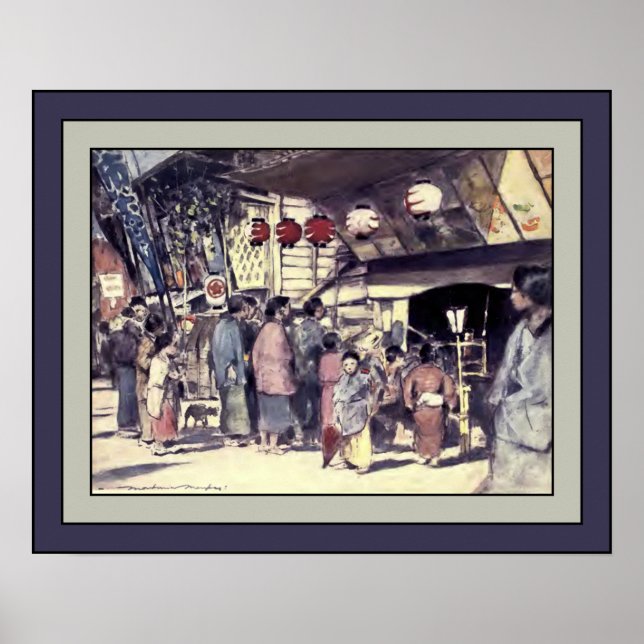 Affiche Japon Aquarelle ~ "The Bill of The Play" ~ 1901 ~ (Devant)