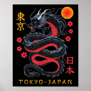 Affiche Japon Dragon Tokyo Japon 80s Asiatique Mythique An