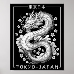 Affiche Japon Dragon Tokyo Japon 80s Asiatique Mythique An