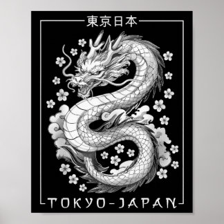 Affiche Japon Dragon Tokyo Japon 80s Asiatique Mythique An