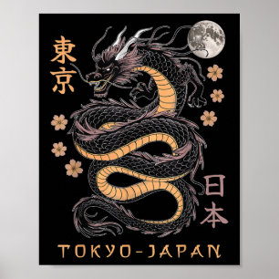 Affiche Japon Dragon Tokyo Japon 80s Asiatique Mythique An