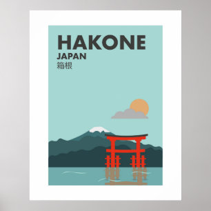 Affiche Japon Hakone, Torii de la Paix, Mur de Sanctuaire