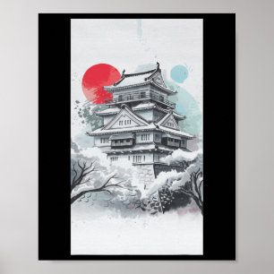 Affiche Japon Kyoto Tokyo Temple Karate de Tokyo Shinjuku