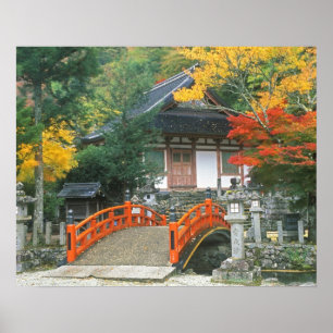 Affiche Japon, Nara, temple Ryuzenji