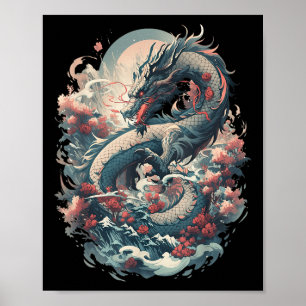 Affiche Japonais esthétique Dragon japonais Art japonais T