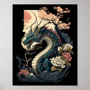 Affiche Japonais esthétique Dragon japonais Art japonais T