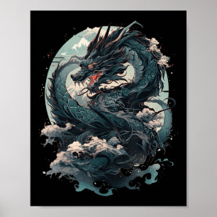 Affiche Japonais esthétique Dragon japonais Art japonais T