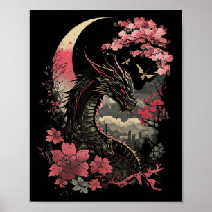 Affiche Japonais esthétique Dragon japonais Art japonais T